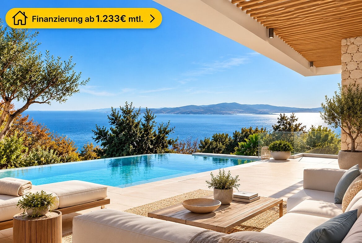 Luxuriöse Terrasse mit Meerblick