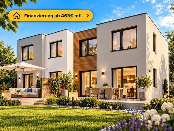 Modernes Haus mit Gartenparadies