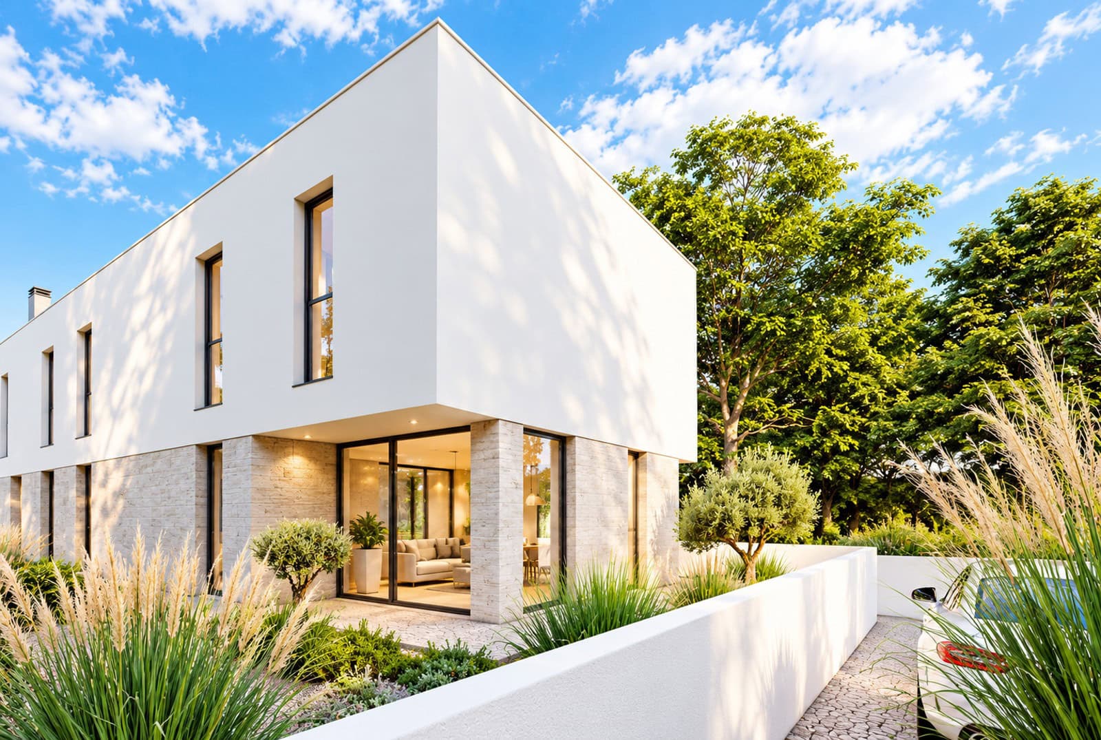 Moderne Villa im grünen Garten Moderne Villa im grünen Garten