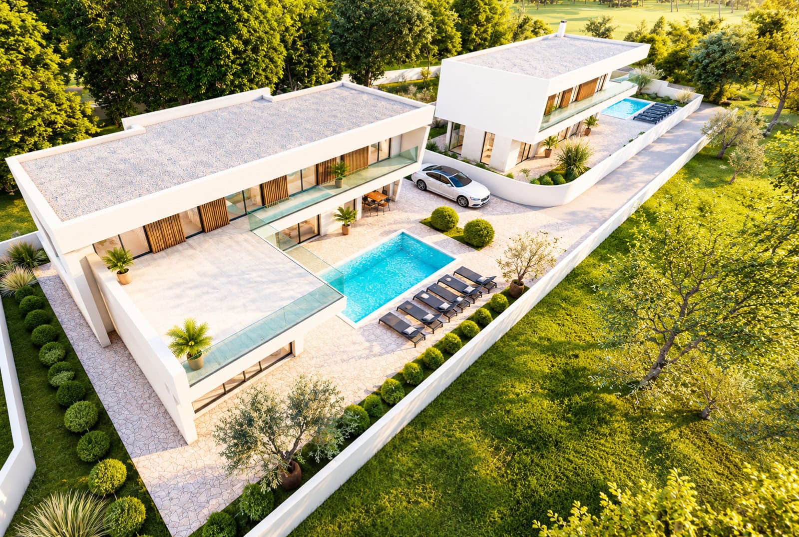 Moderne Villen mit Pools im Grünen Moderne Villen mit Pools im Grünen