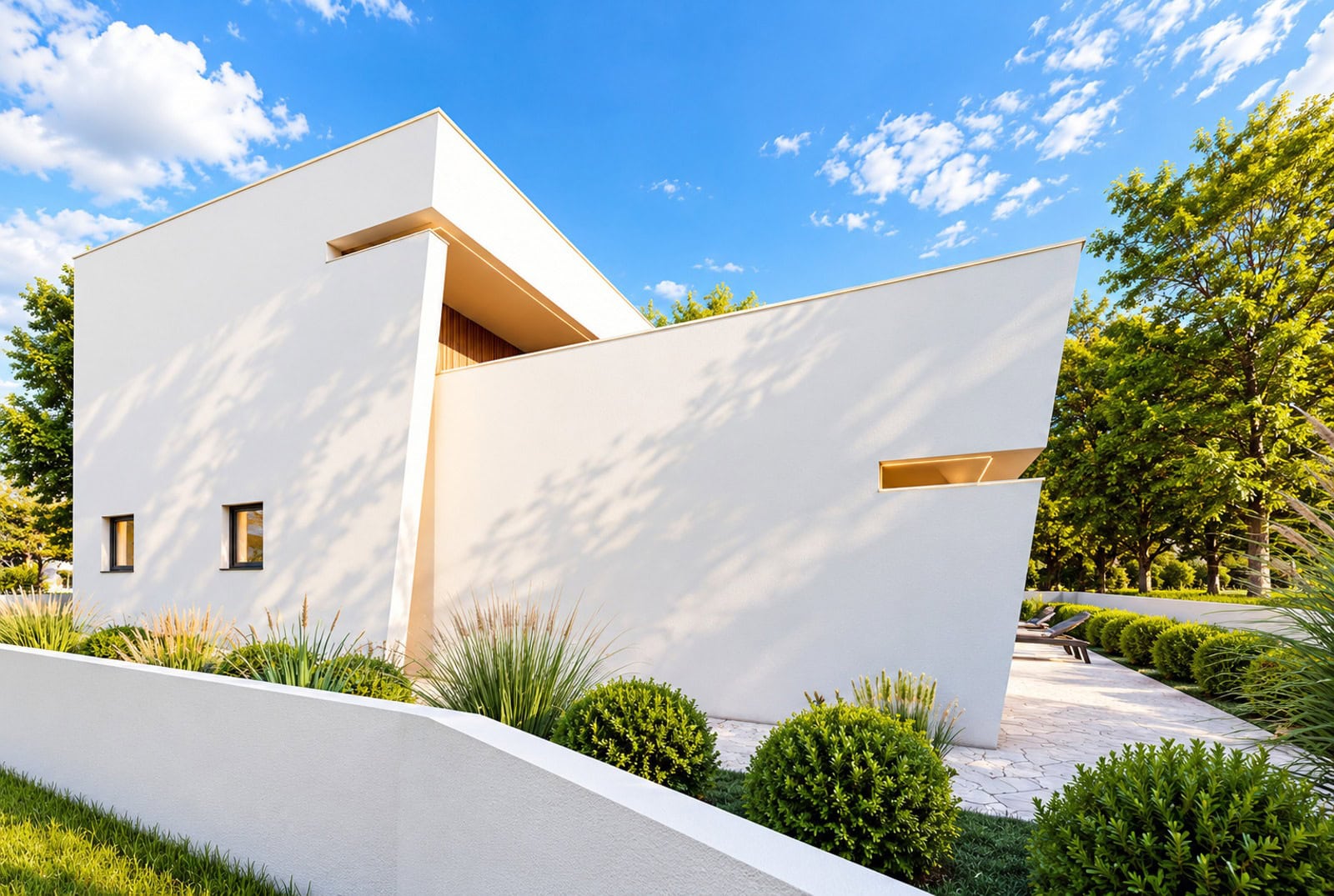 Moderne weiße Villa im Grünen Moderne weiße Villa im Grünen
