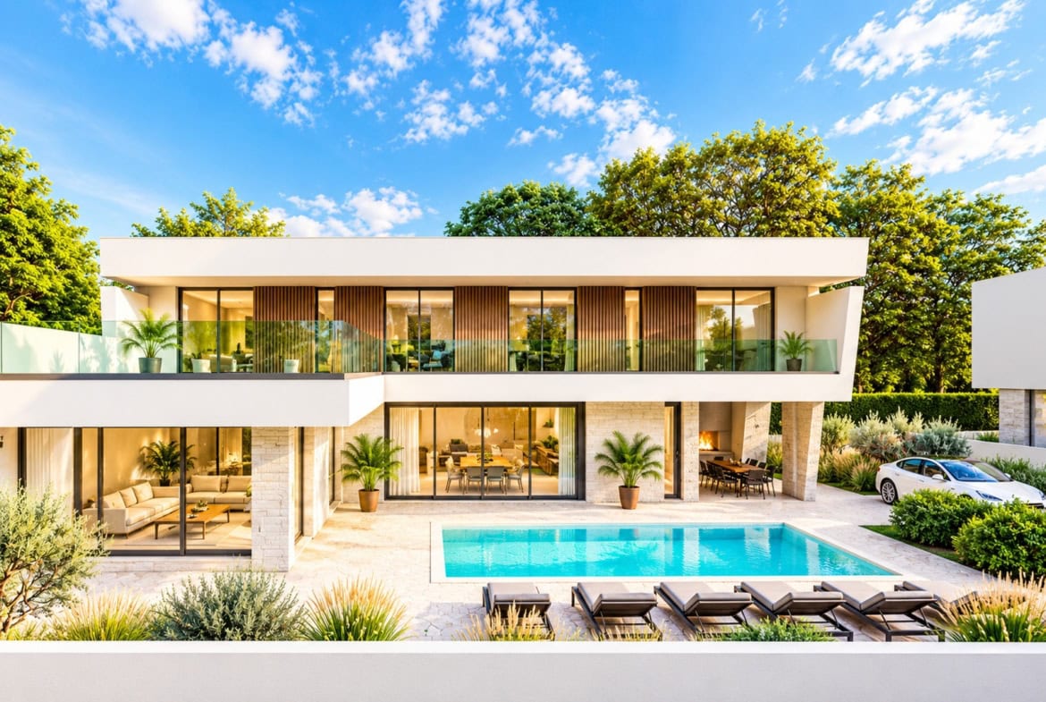 Moderne Luxusvilla mit Pool und Garten(1)