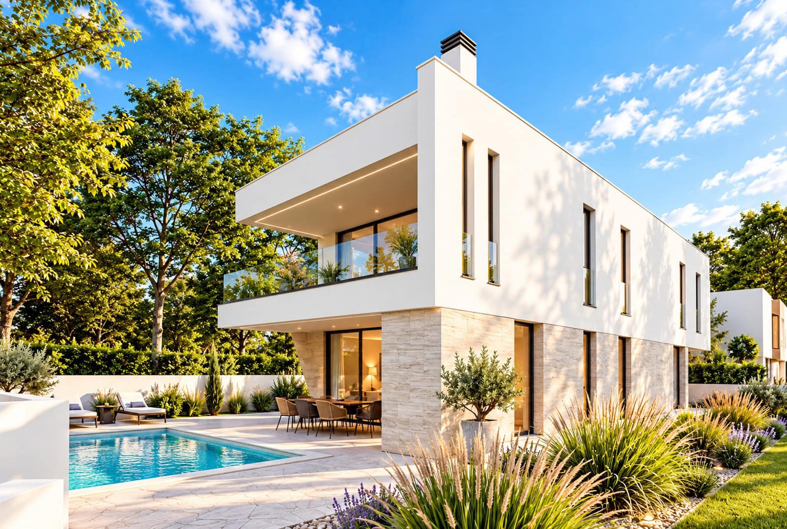 Moderne Luxusvilla mit Pool und Garten Moderne Luxusvilla mit Pool und Garten