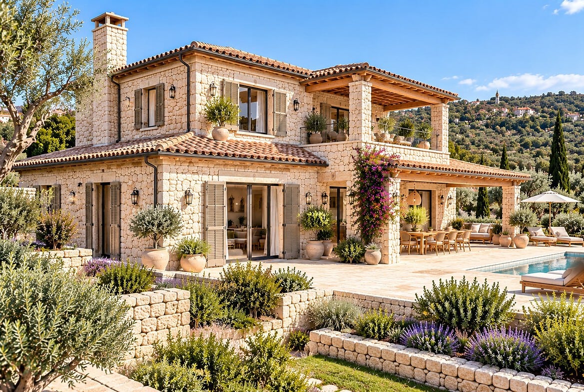 Mediterrane Villa mit Pool und Olivenhain