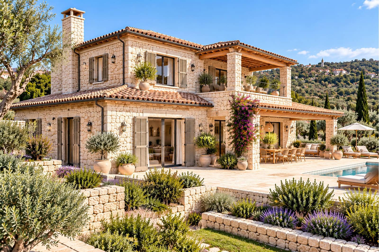 Mediterrane Villa mit Pool und Olivenhain