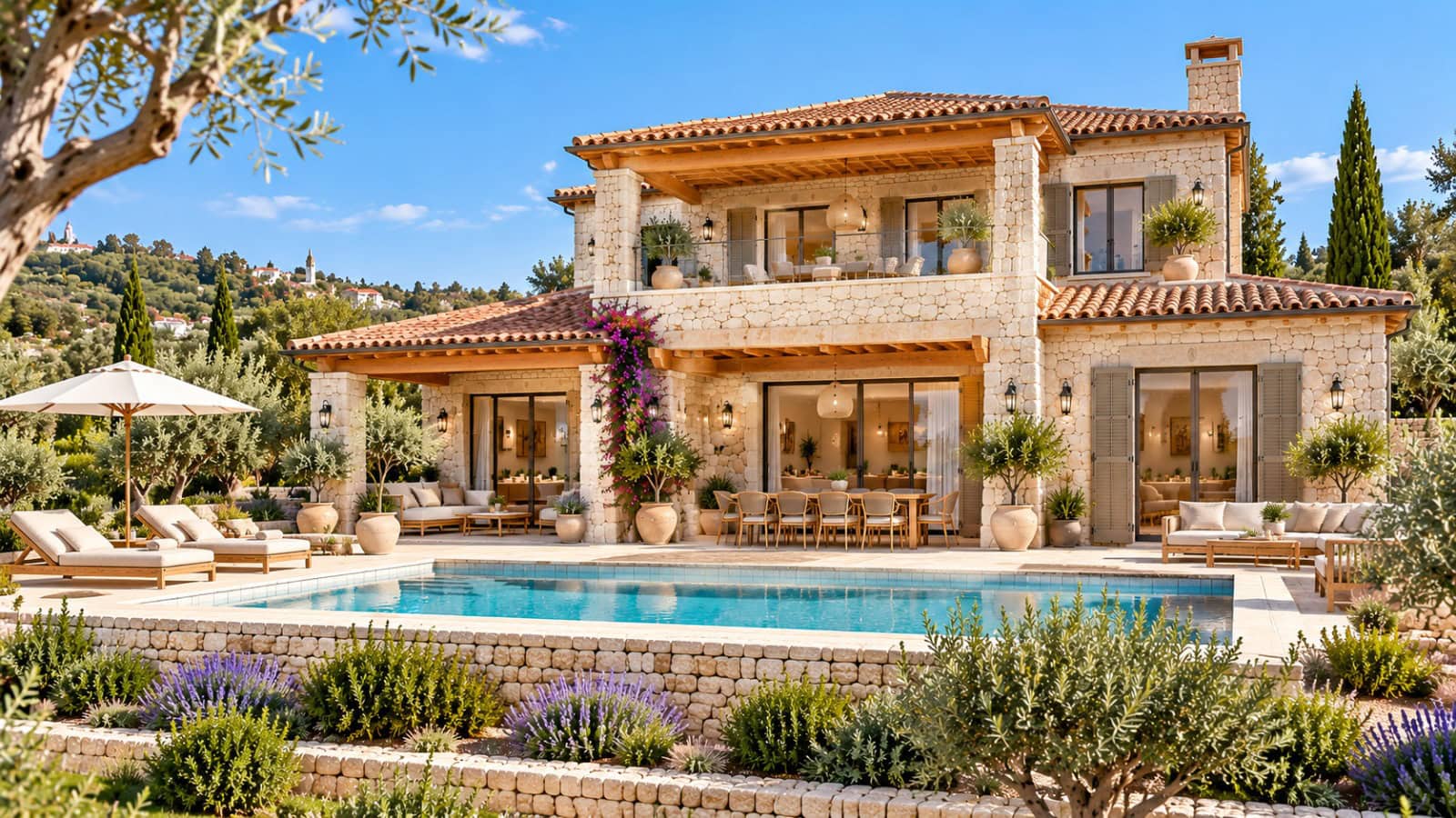 Sonnige mediterrane Luxusvilla mit Pool