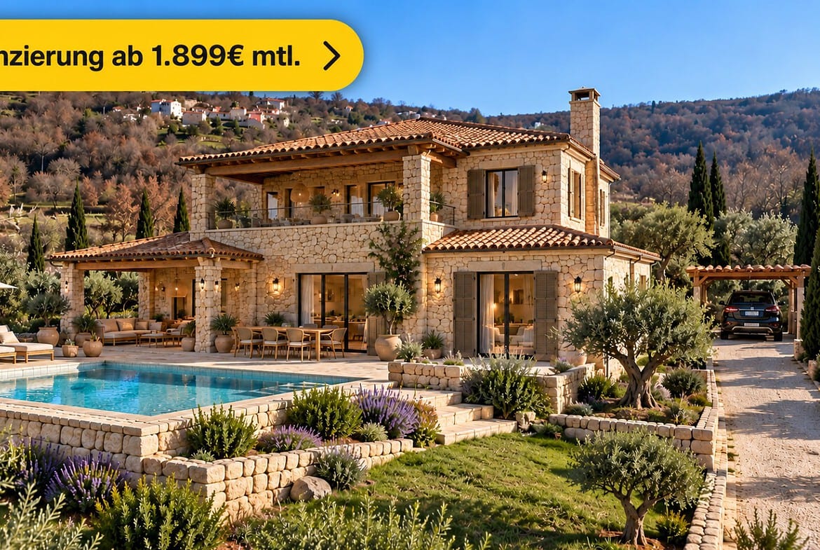Mediterrane Villa mit Pool und Finanzierung