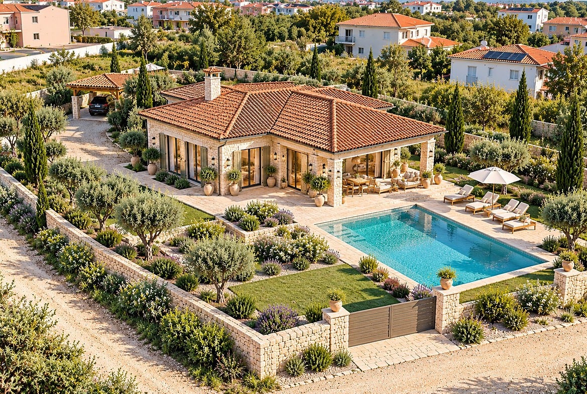 Mediterraneane Villa mit Pool und Garten(1)