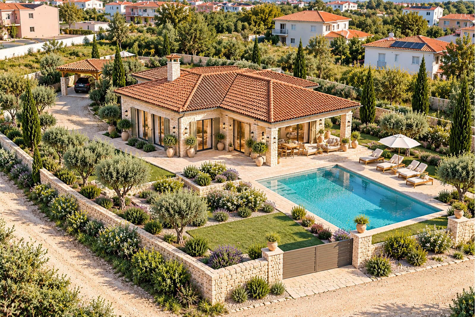 Mediterraneane Villa mit Pool und Garten(1) Mediterraneane Villa mit Pool und Garten(1)