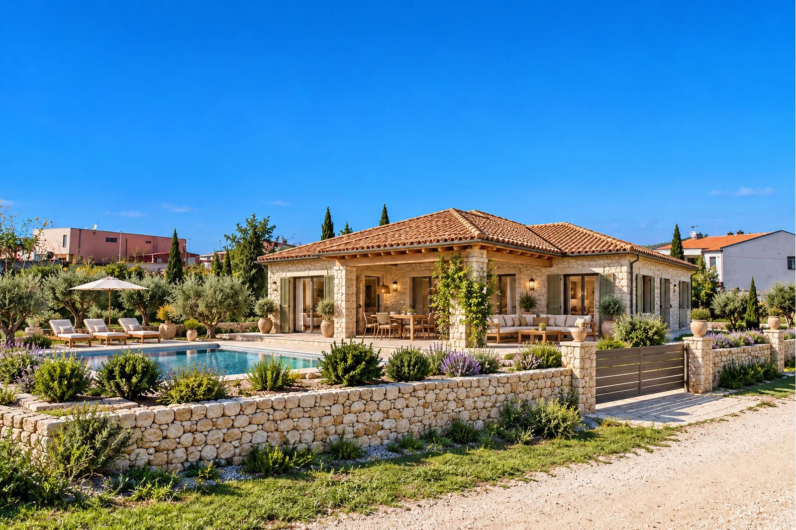 Mediterrane Villa mit Pool und Garten Mediterrane Villa mit Pool und Garten