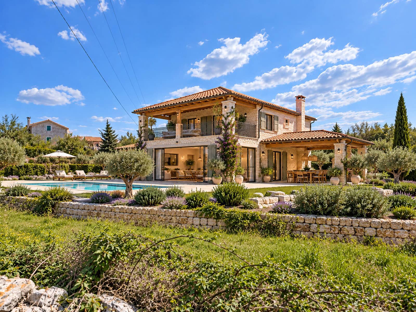 Mediterraneane Villa mit Pool und Garten