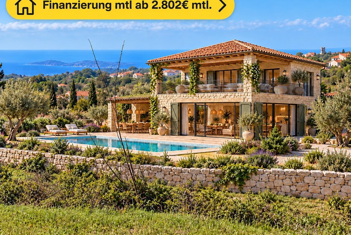 Mediterrane Villa mit Finanzierungshinweis