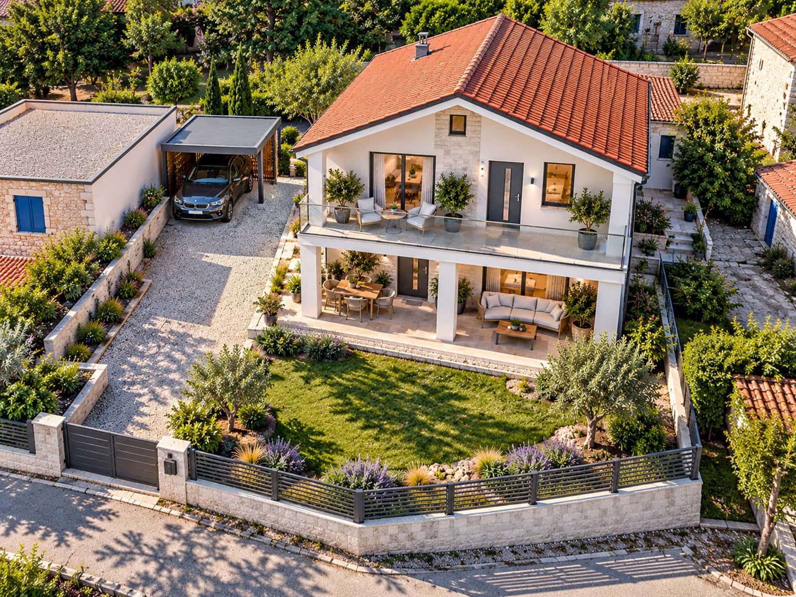 Mediterraneane Villa mit Gartenlandschaft Mediterraneane Villa mit Gartenlandschaft