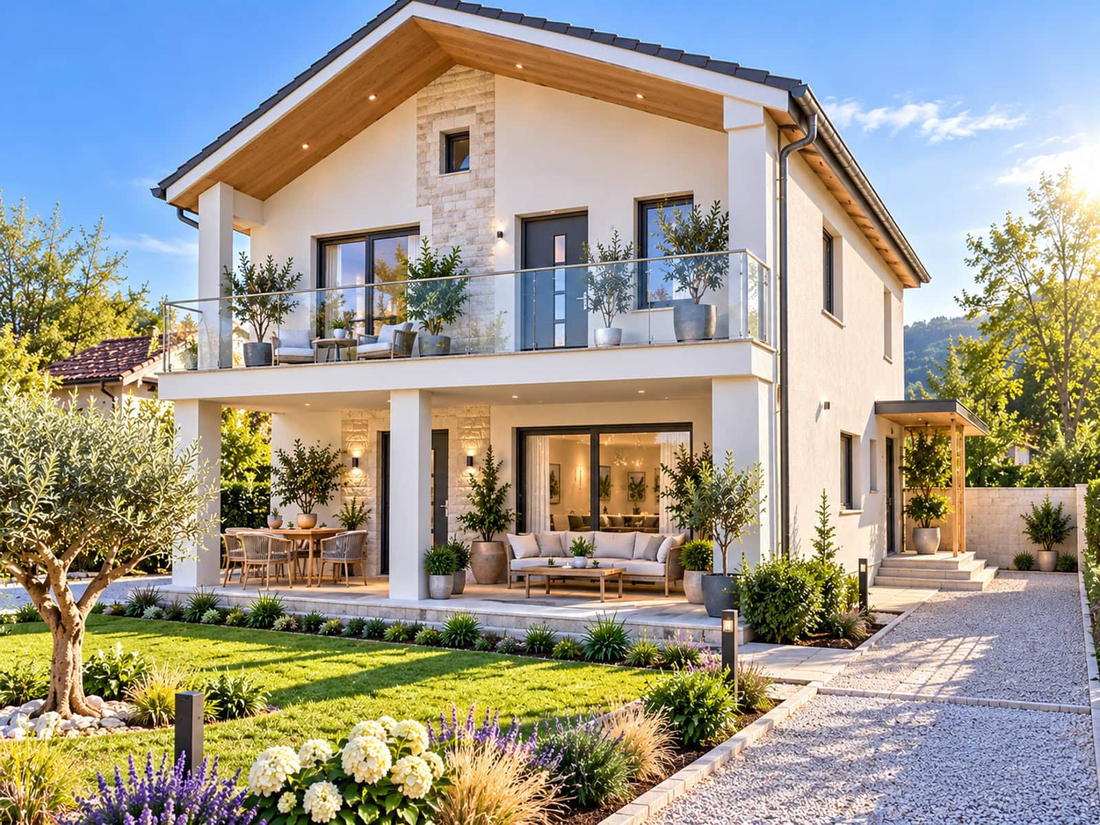 Moderne Villa mit Gartenterrasse Moderne Villa mit Gartenterrasse