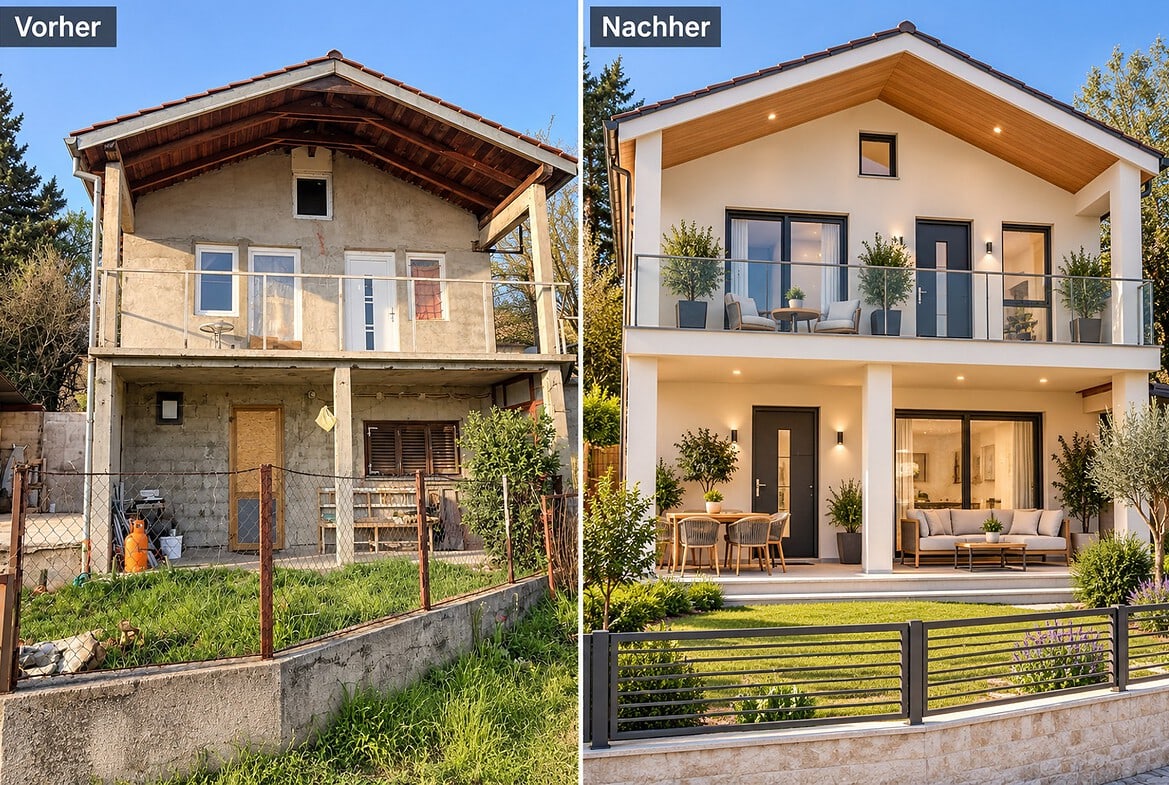 Hausrenovierung_ Vorher und Nachher