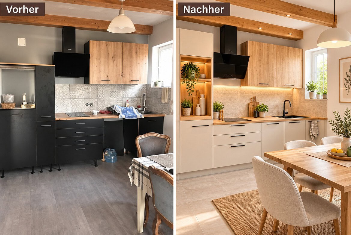 Küchenrenovierung_ Vorher und Nachher