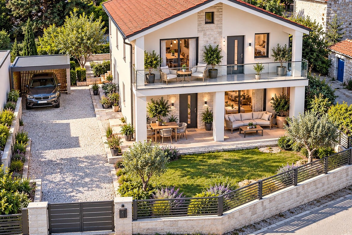 Modernes Haus mit Gartenoase