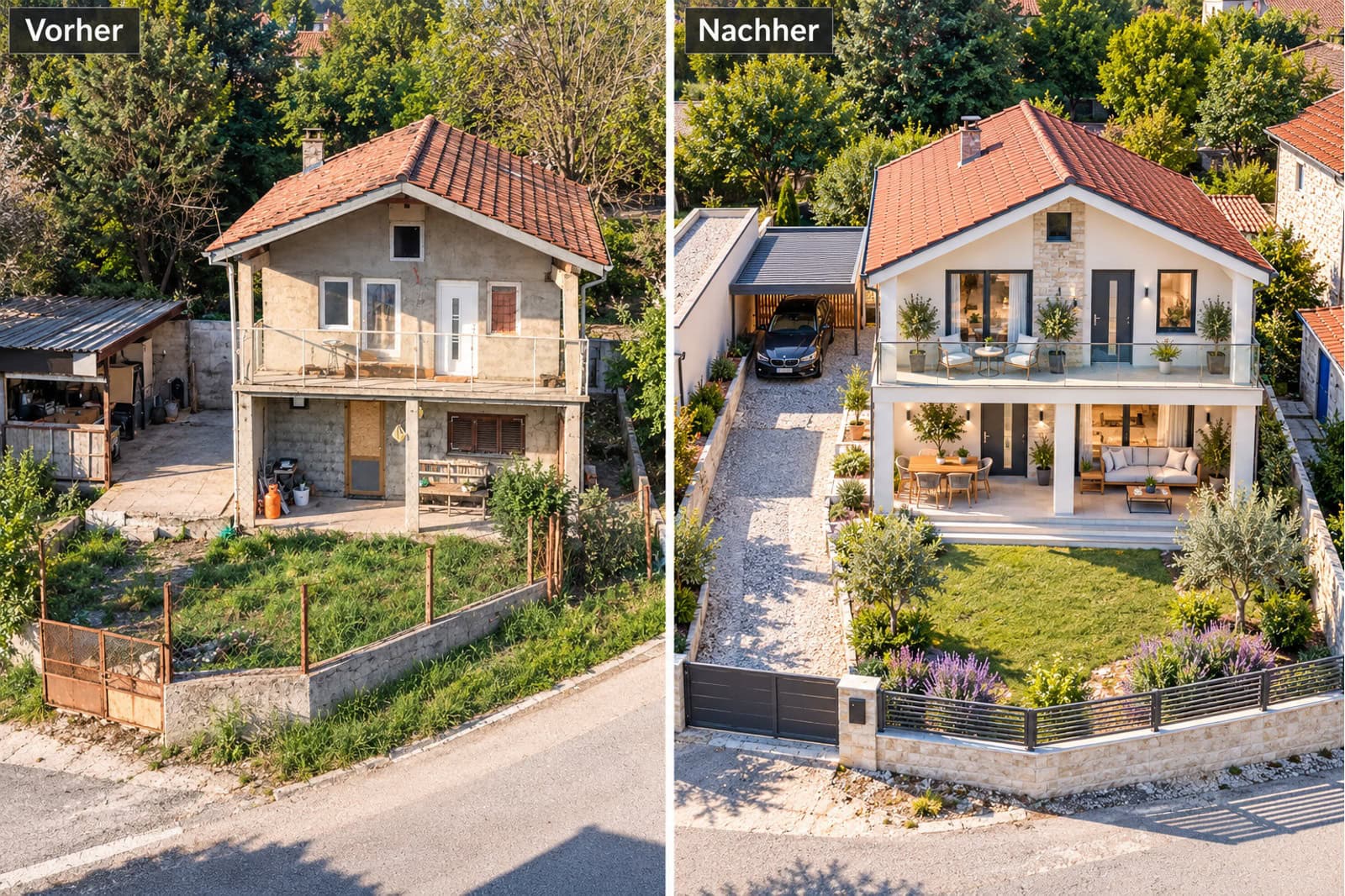 Vorher und Nachher_ Hausrenovierung Vorher und Nachher_ Hausrenovierung