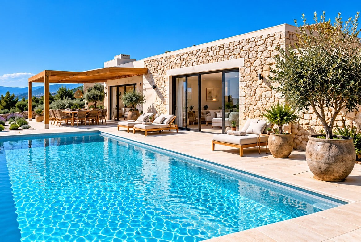 Mediterraneane Luxusvilla mit Infinity-Pool